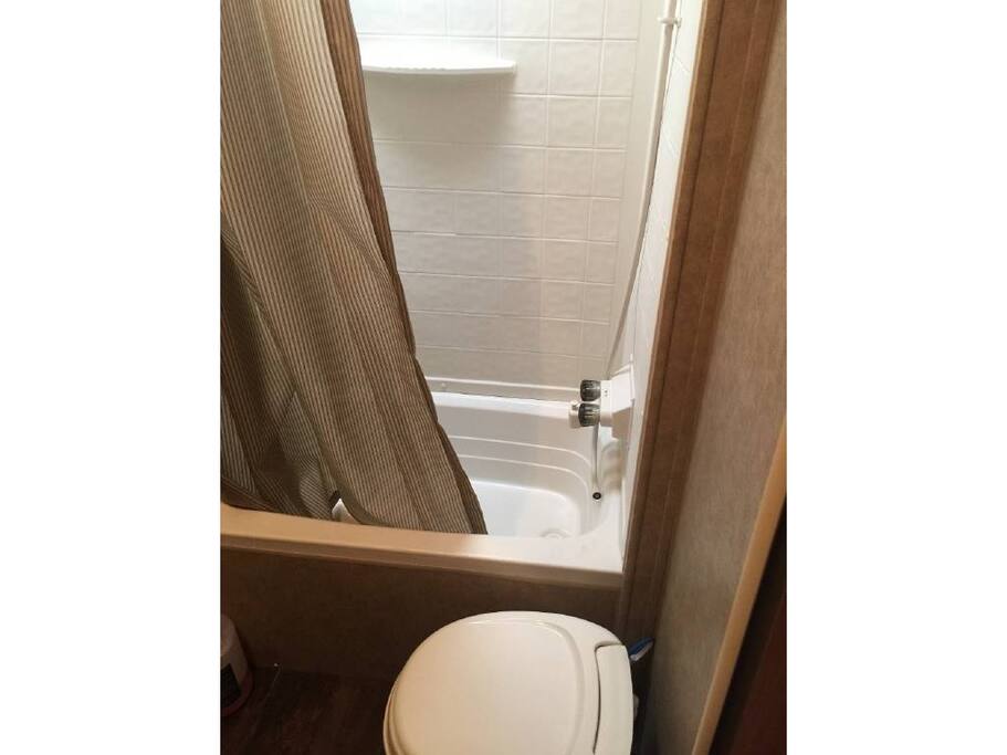 Bathroom with shower.
