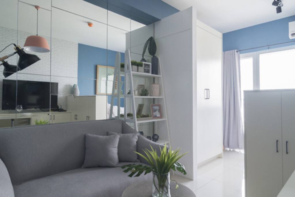 Scandinavian-inspired paired with cool color scheme