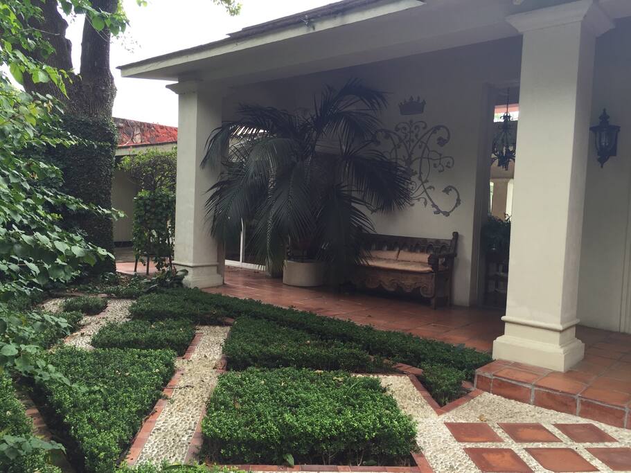 The garden as you enter the gate