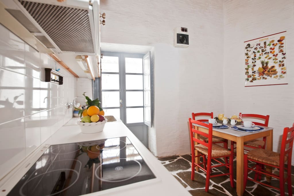 Kitchen sitting area with access to small private garden