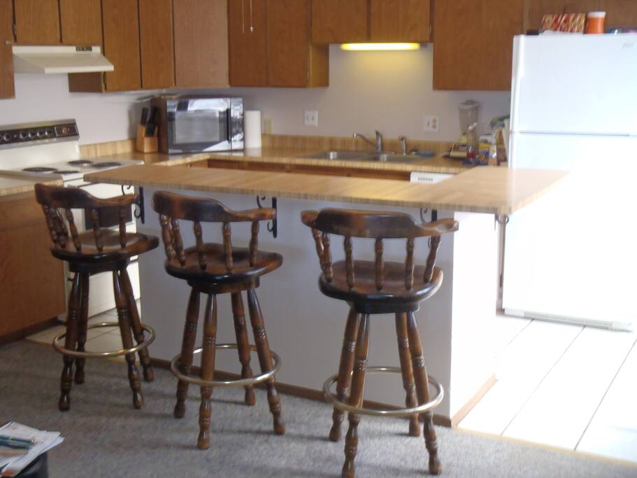 Kitchen and bar area.