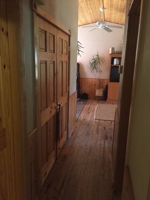 Hallway looking out to the living and dining room