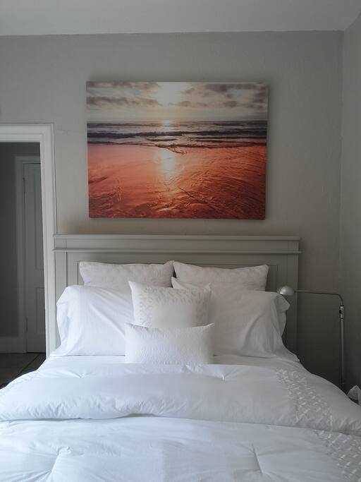 Queen size bed with new foam mattress