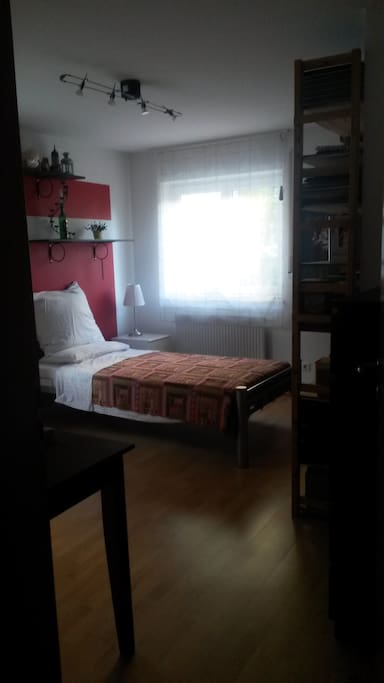 The bed is 1 Meter - slightly larger than for a single person