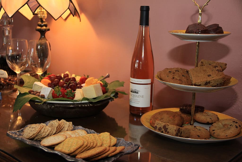 Evening wine reception.