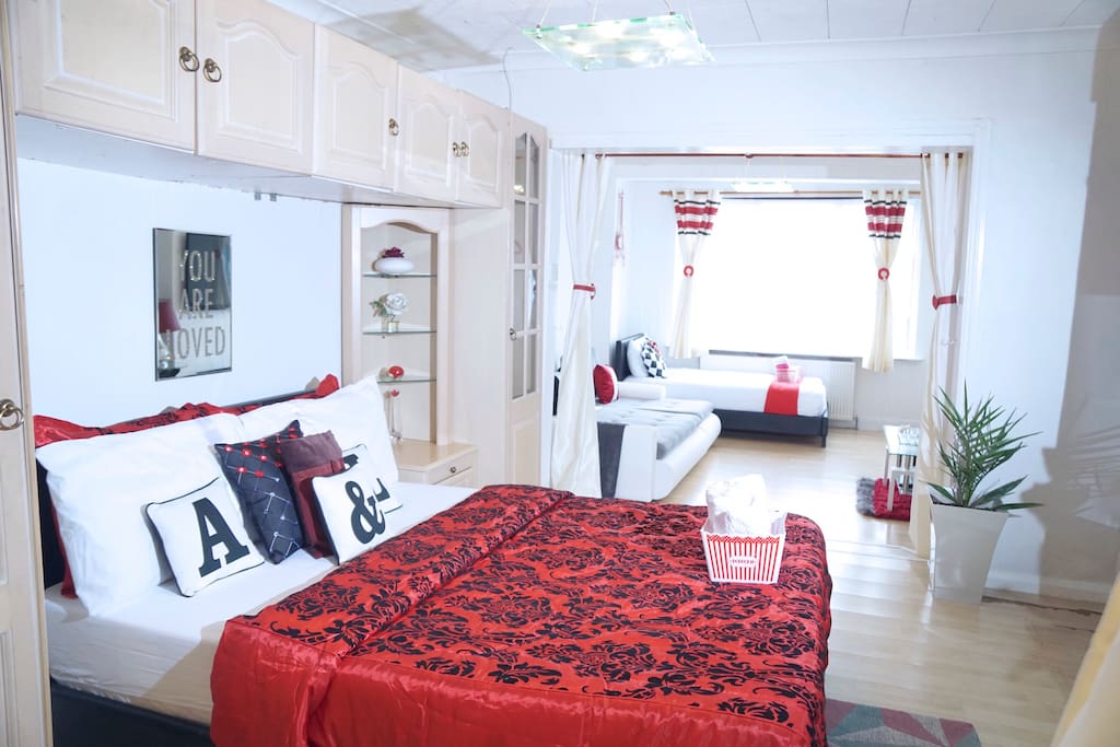 BEDROOM 1 with a double bed + a single Bed