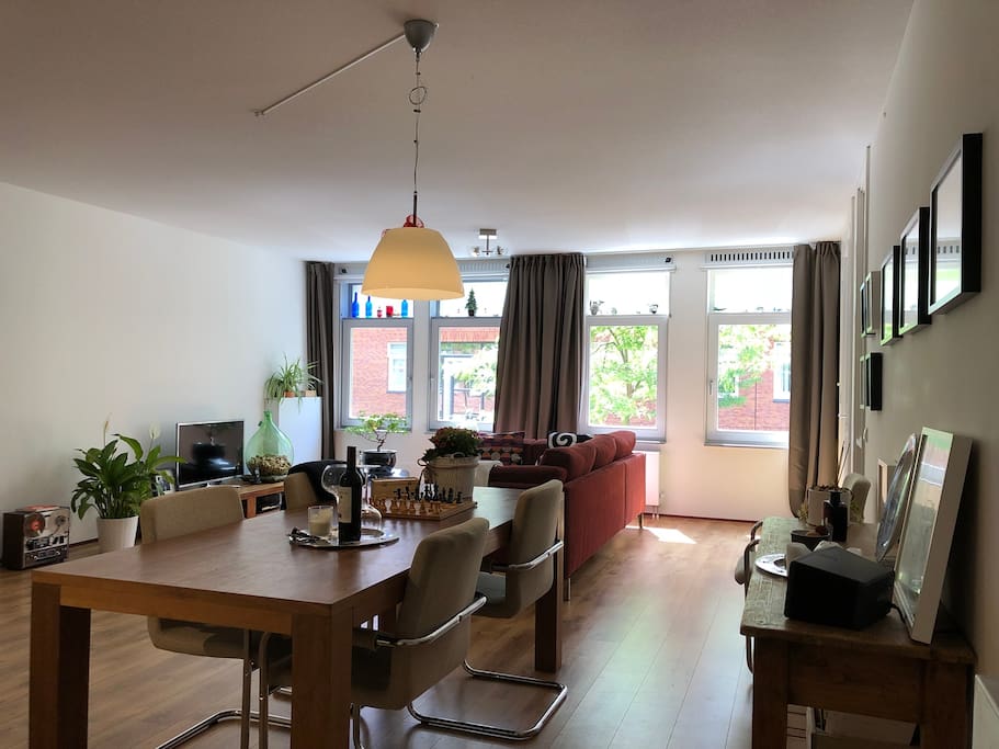 The living room with street view