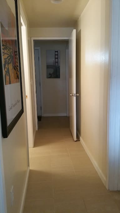looking from the bedroom back to the entry