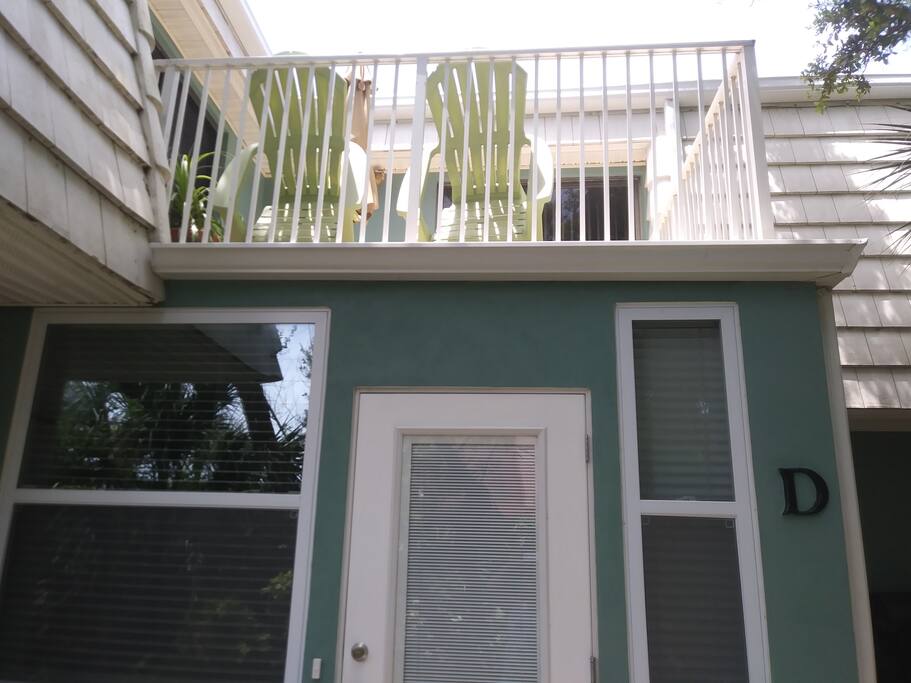Exterior of townhouse showing sun deck