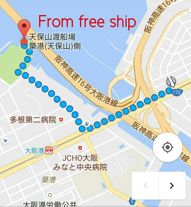 ①Free ship platform to USJ.