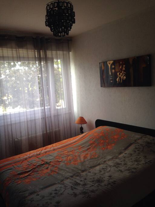 chambre spacieuse avec grand lit