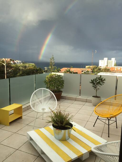 Amazing outdoor terrace with water view