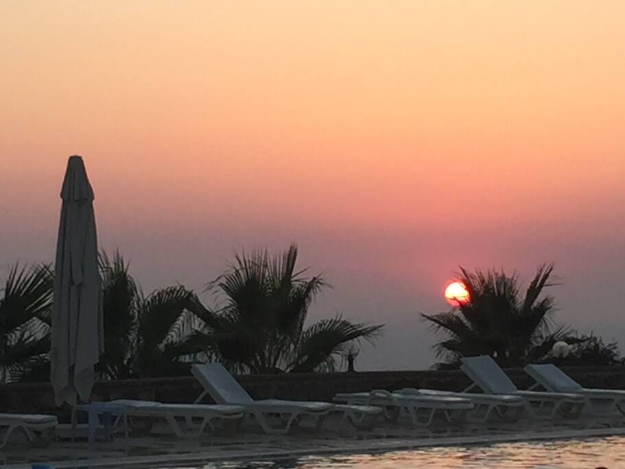 Sunset from the main pool