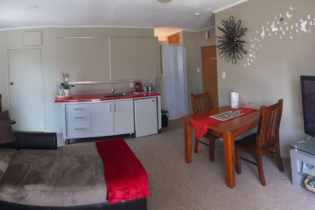 Private kitchenette and dining area