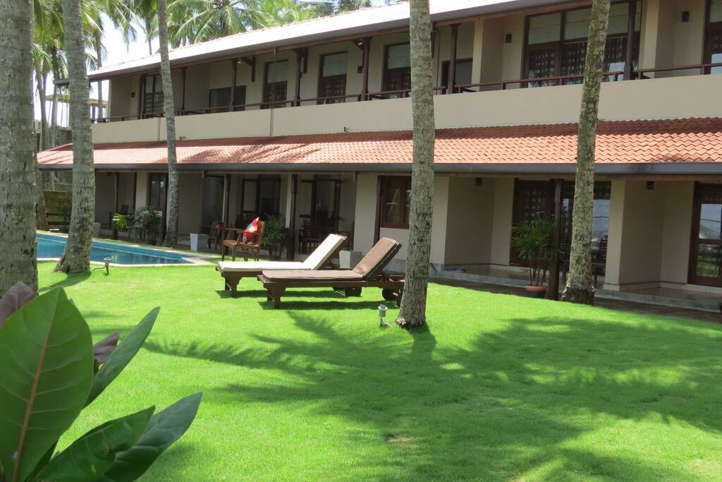 Front section of the villa and garden