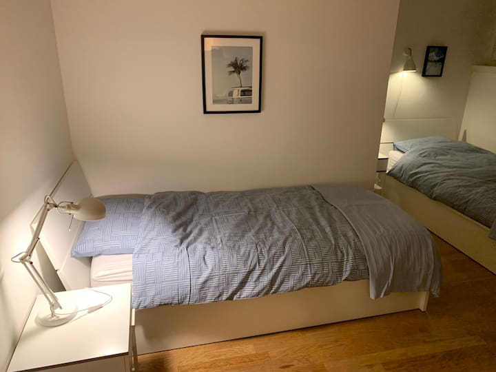 Bedroom 1, with 2 separate beds