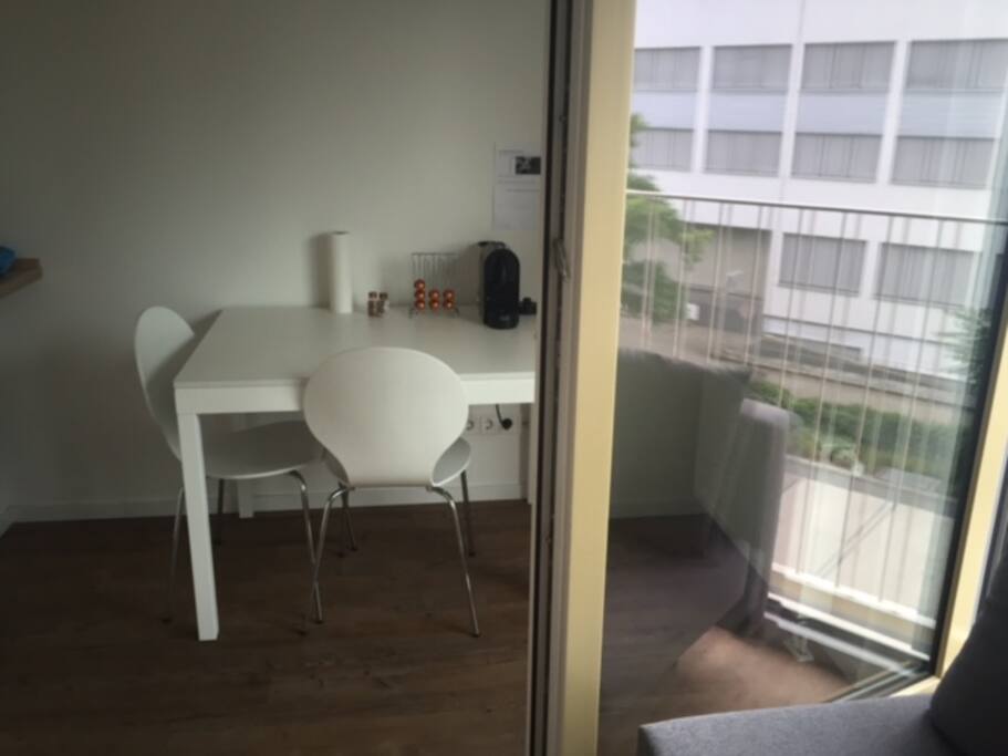Dining Table + Nespresso coffee machine
