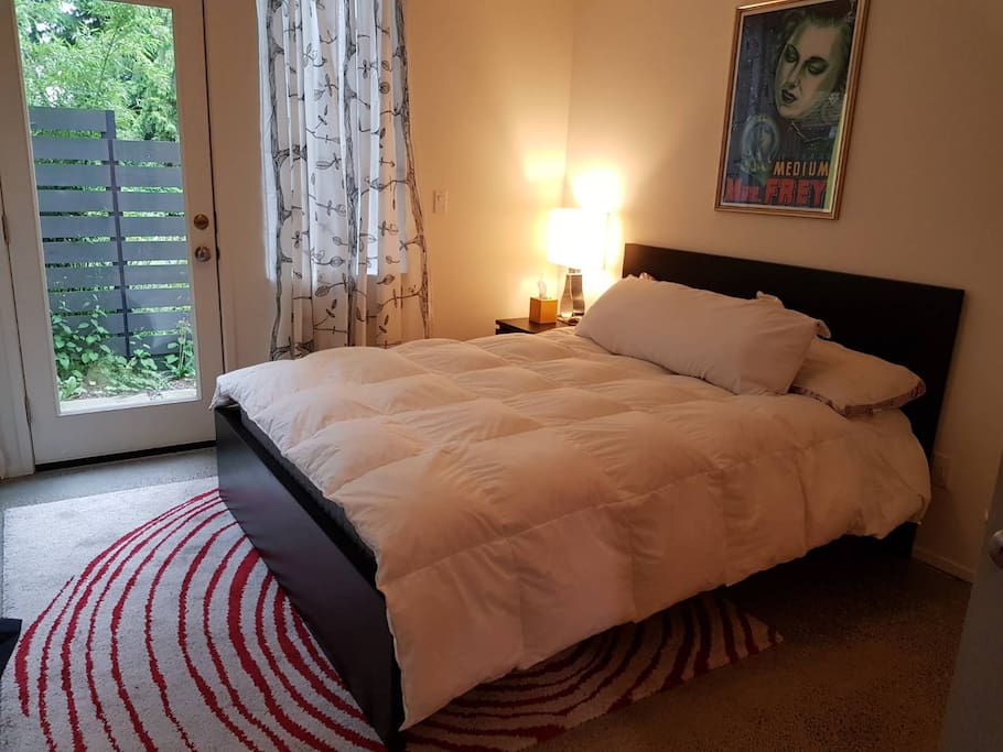 queen sized bed and private bath