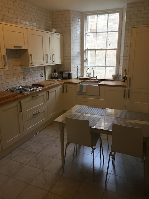 Kitchen table can easily double as work space