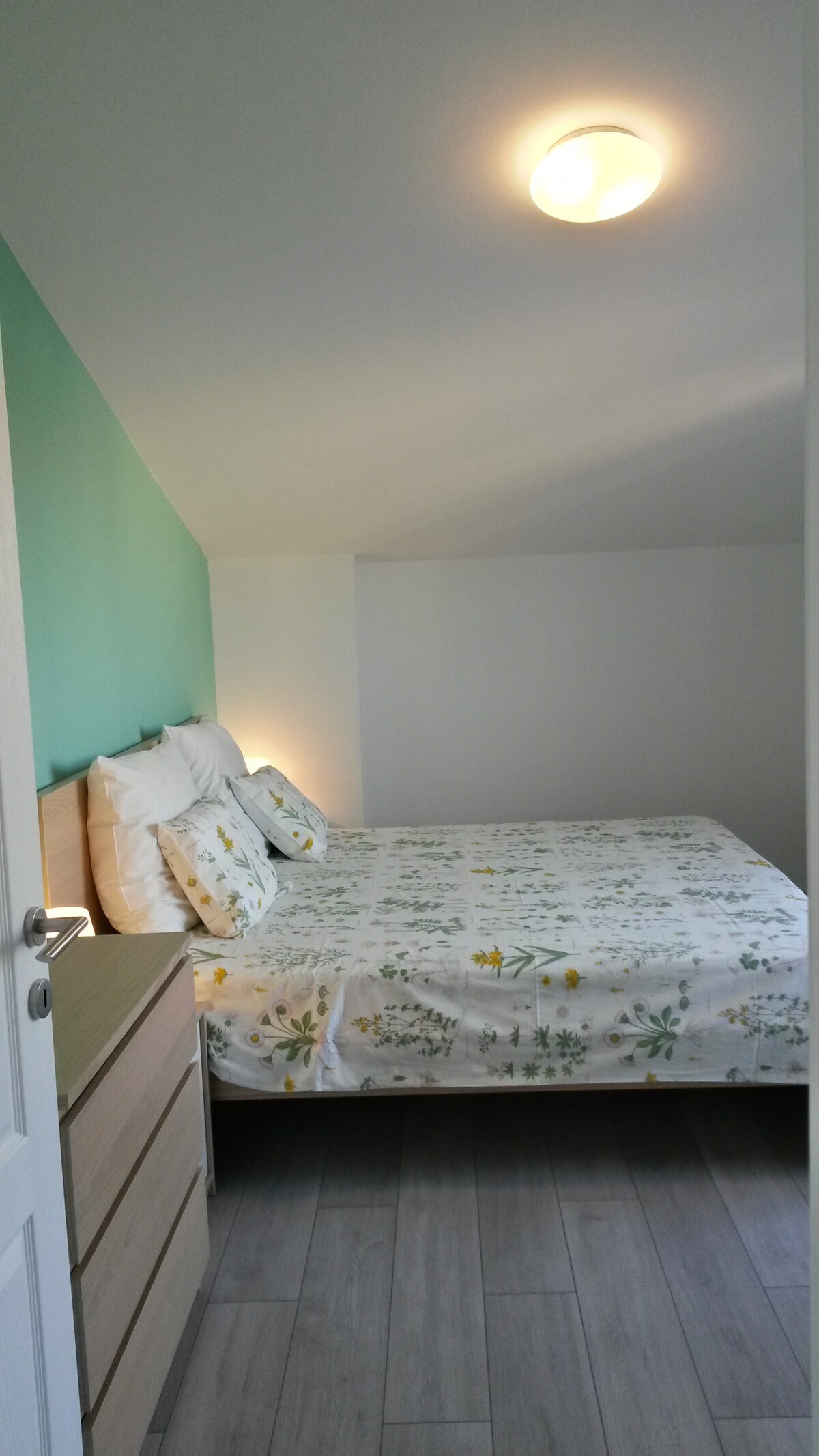 1-ва голема двојна спална соба со брачен кревет - зелена спална соба