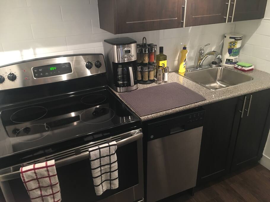 Modern stainless steel appliances