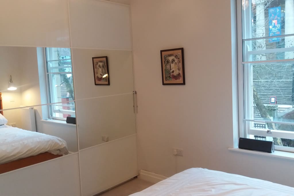 double bedroom with views of St George's the best concert hall in Bristol