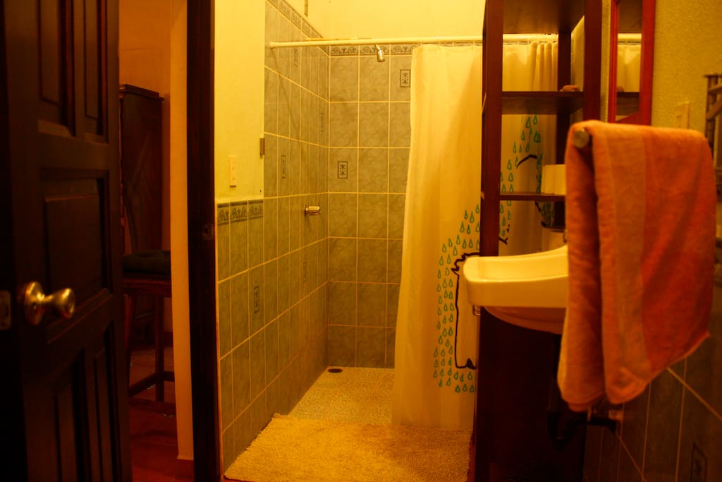 bathroom with hot water