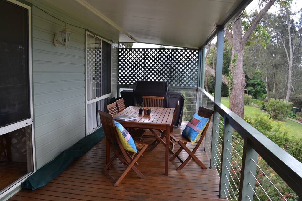 Dine on the verandah morning, noon and night.