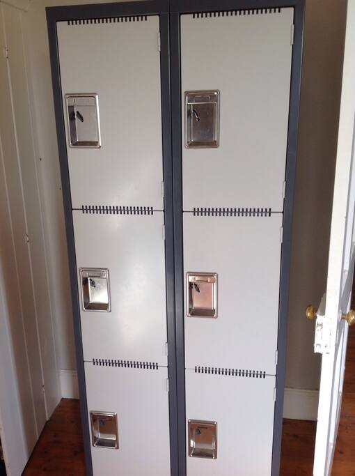 Lockable storage space. One each. Padlock required.