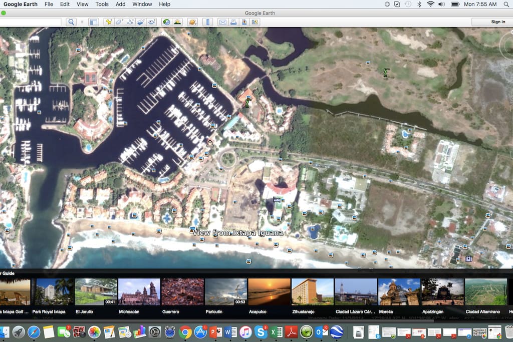 Satellite view of the condo complex. It is the large horseshoe shaped complex with "Ixtapa Iguana" at the bottom