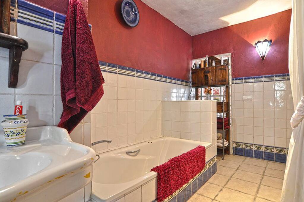 DOWNSTAIRS: The bathroom en suite of the "Ginger Room"