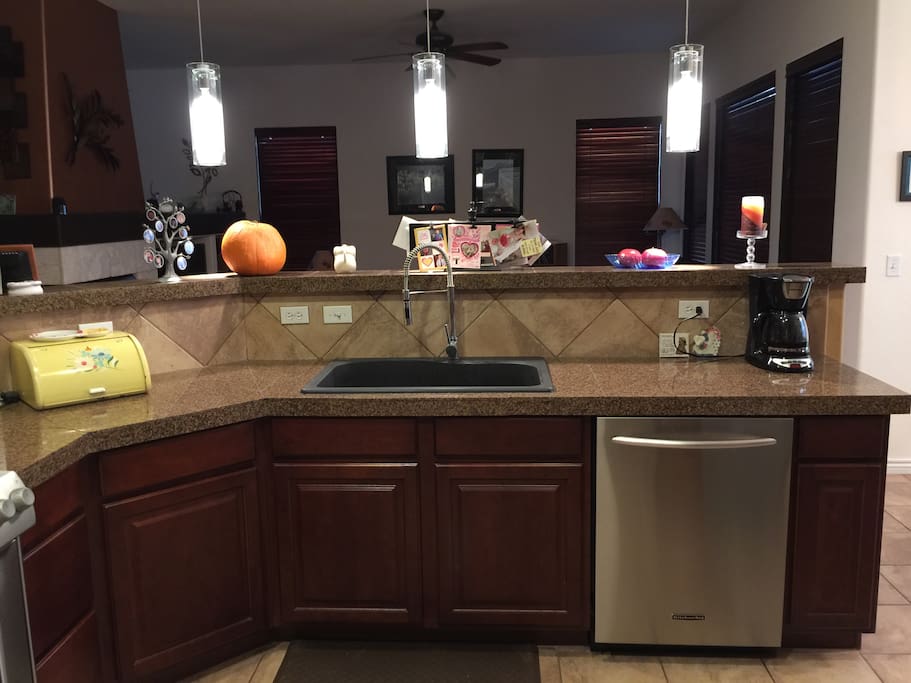 Kitchen with Deep Sink and Granite Countertop