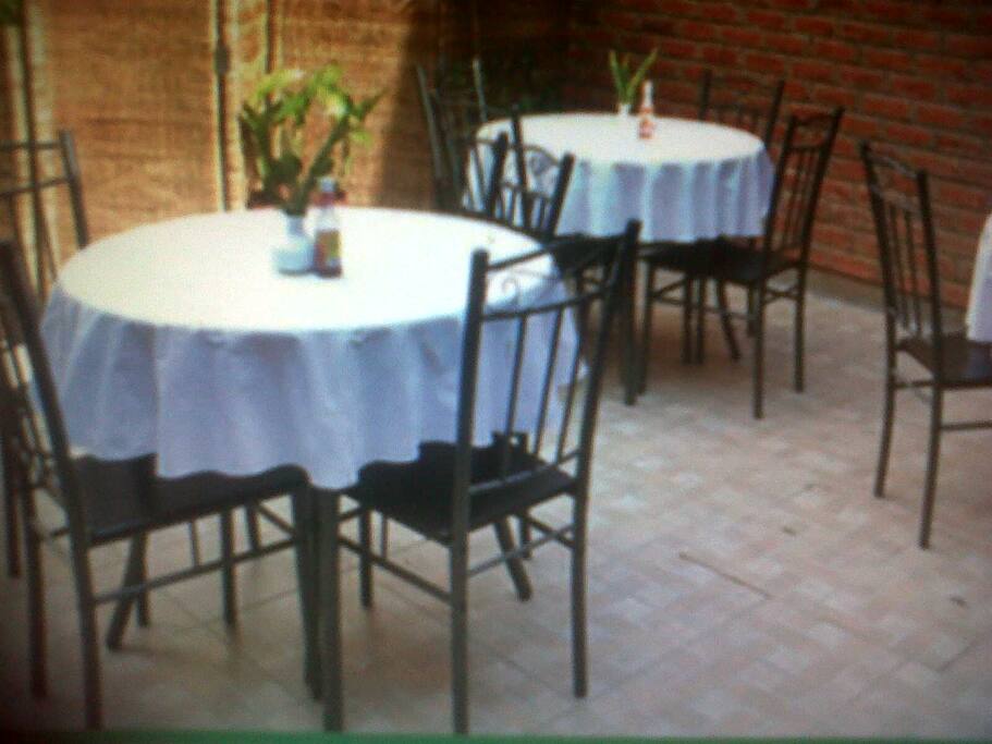 Summertime breakfast patio