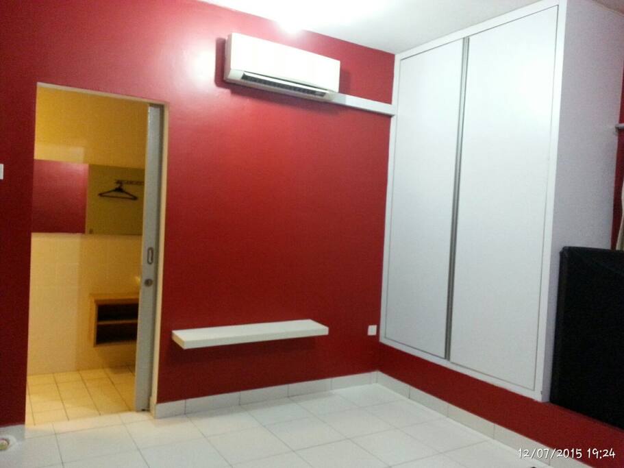 Bed Room, upstairs - air-conditioned, with Wardrobe & entrance to Shower/Rest Room (Rest Room 2)