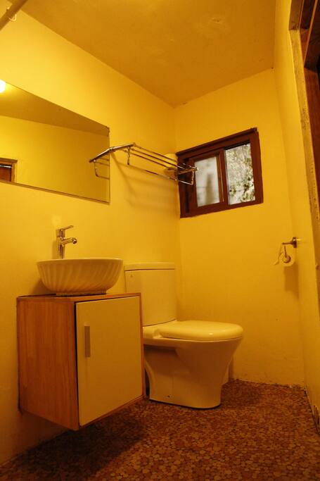 Private shower and toilet