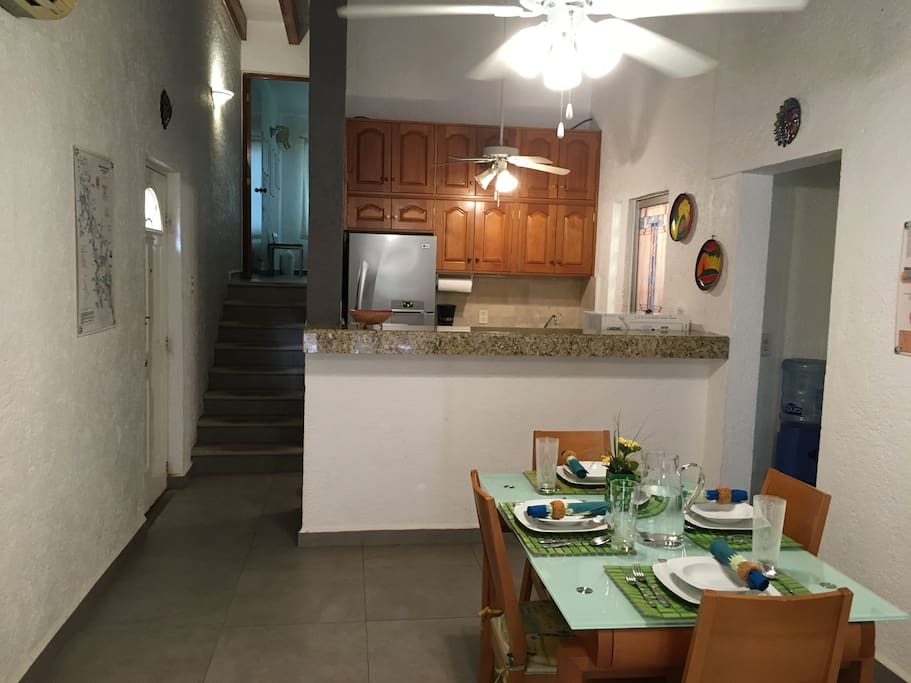 Dining room, kitchen. second bedroom upper level