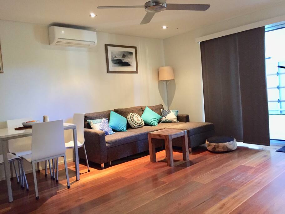 Open plan lounge, dining and kitchen area
