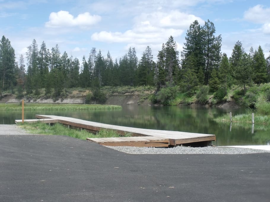 private boat dock on river