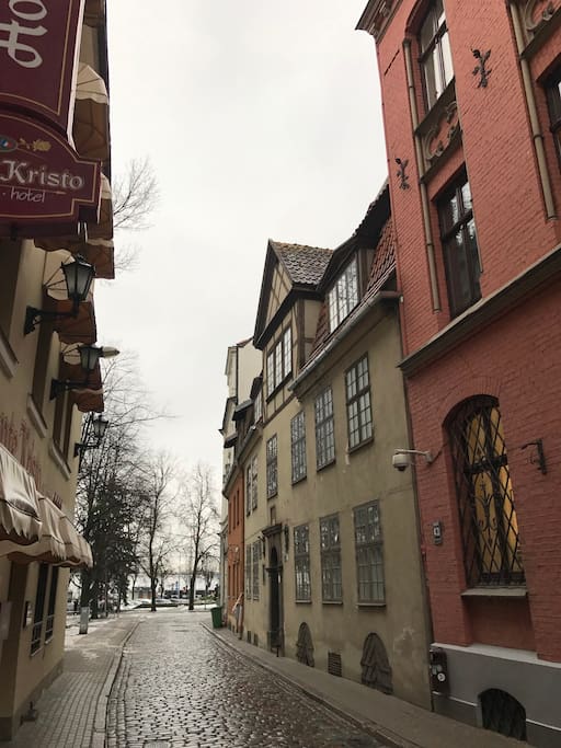 Historical building on quiet side street in the Old Town, very central