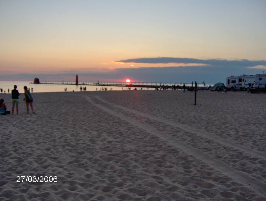 Sunset over Grand Haven state park