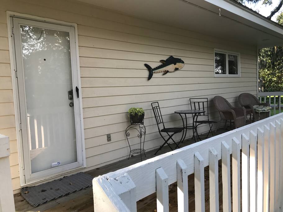 Deck with Creek Views