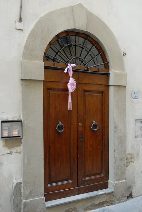 the door of the building