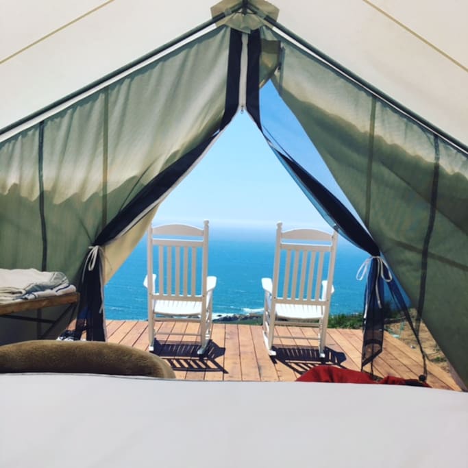 Every tent has an ocean view