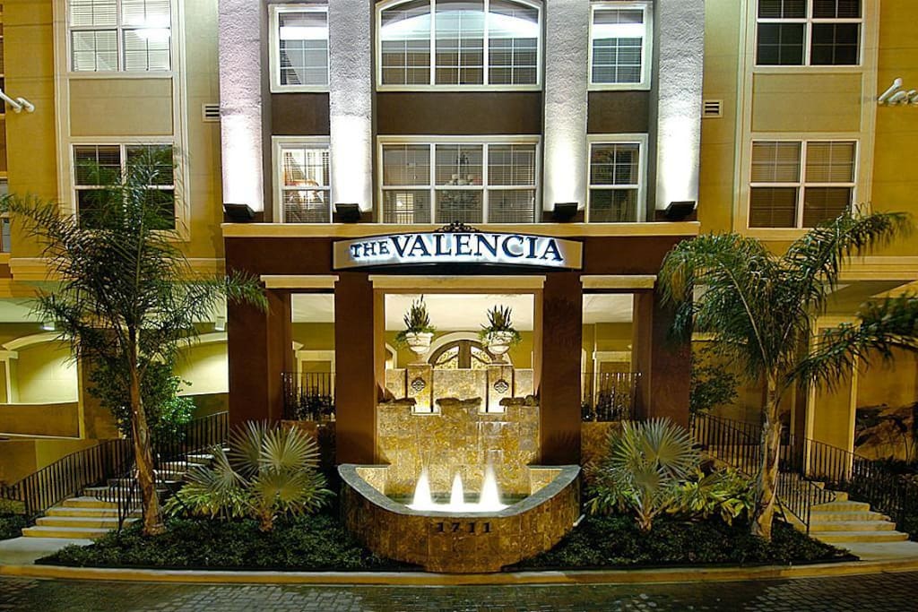 The Valencia. Only a 5 minute walk or metro-rail ride to NRG stadium.