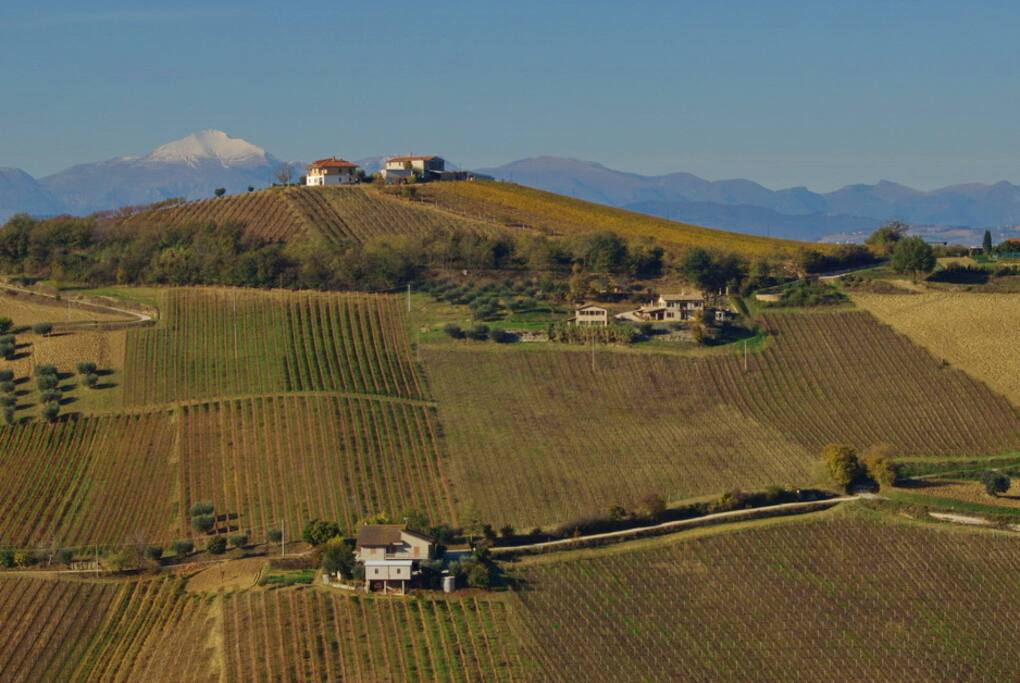 "La Casa di Petra" und Monti Sibillini - Blick von Ripatransone