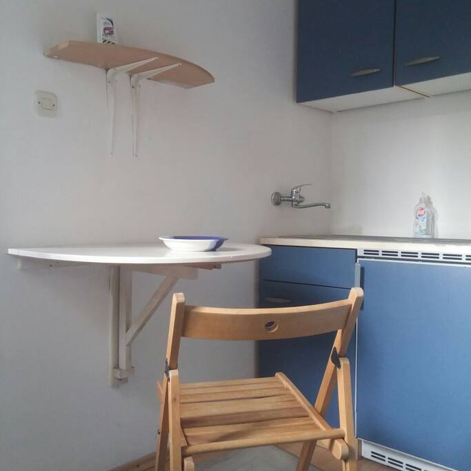 A modular table that can be folded to increase space