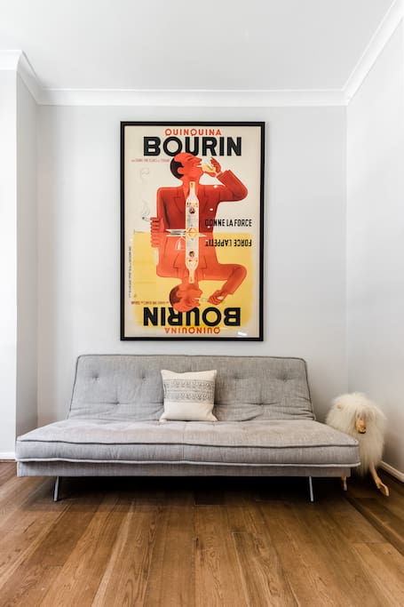 Comfortable sofa in the bright living room
