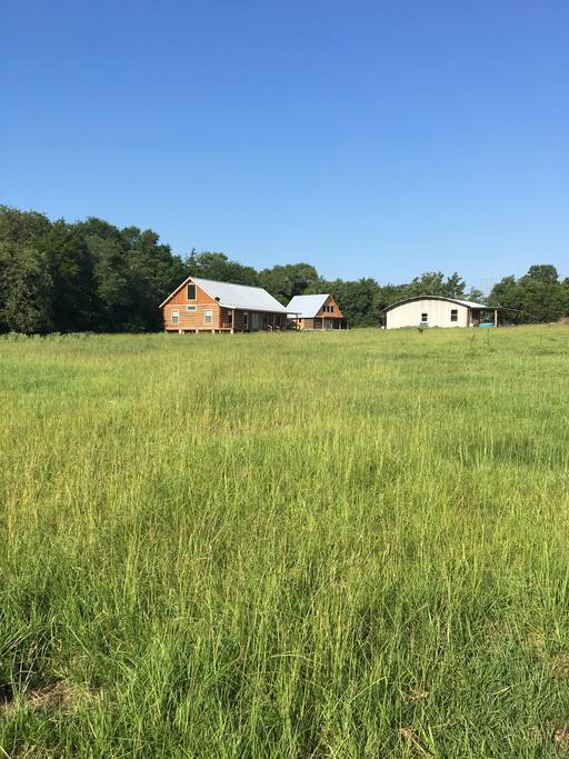 Saddle Creek Cabins: 2 log cabins, studio, laundry facilities and common area