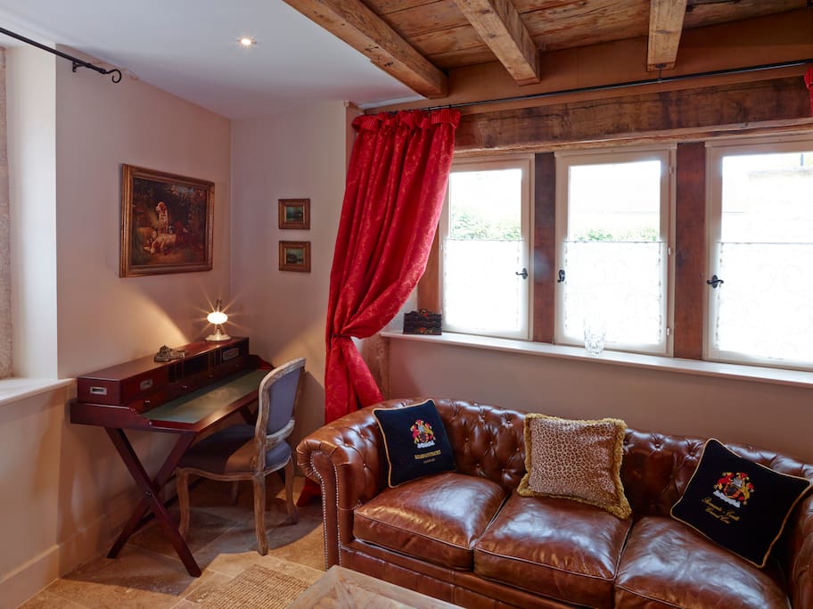 Lounge furnished with French antiques