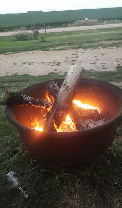 Share some good conversation around the firepit.